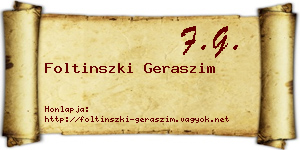 Foltinszki Geraszim névjegykártya